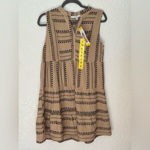 Fever Women’s Sleeveless V-neck Embroidery Gauze Dress - size S - NWT